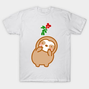 Cute Christmas Mistletoe Sloth T-Shirt